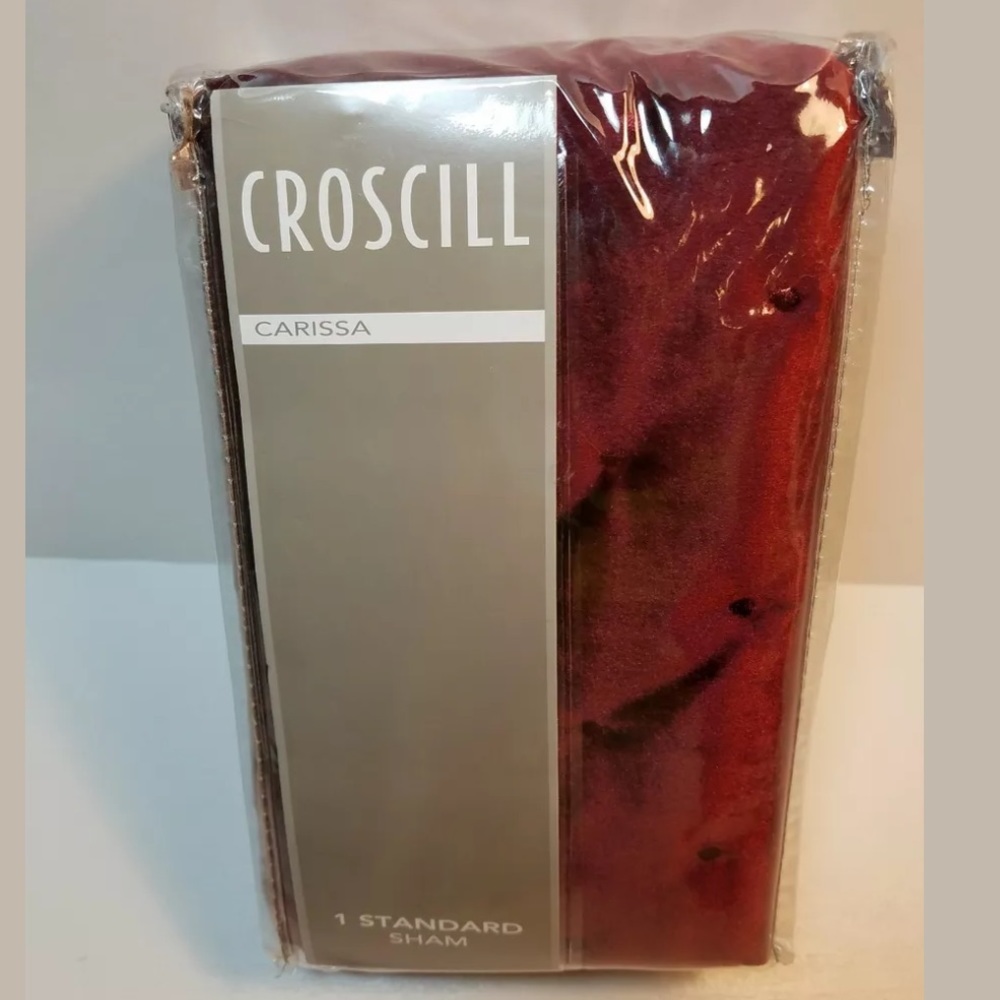 CROSCILL CARISSA Holiday Pillow Sham Cover Red Merlot Velvet